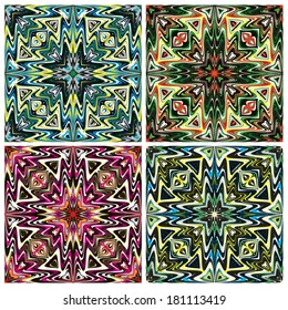 Mediterranean Style Tile Pattern. Modern texture in vibrant colors for interior design and decoration