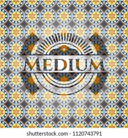 Medium arabic badge background. Arabesque decoration.