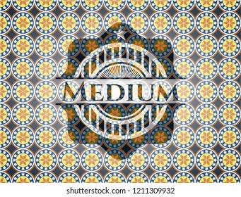 Medium arabic badge background. Arabesque decoration.