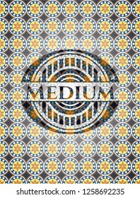 Medium arabic style badge. Arabesque decoration.