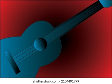 a medium background guitar musical instrument with gradient or mixed colors to make it look more beautiful