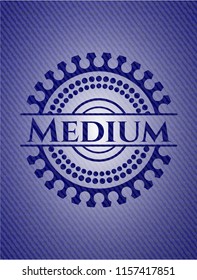 Medium badge with jean texture