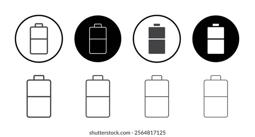 Medium battery icon Thin outline art symbol