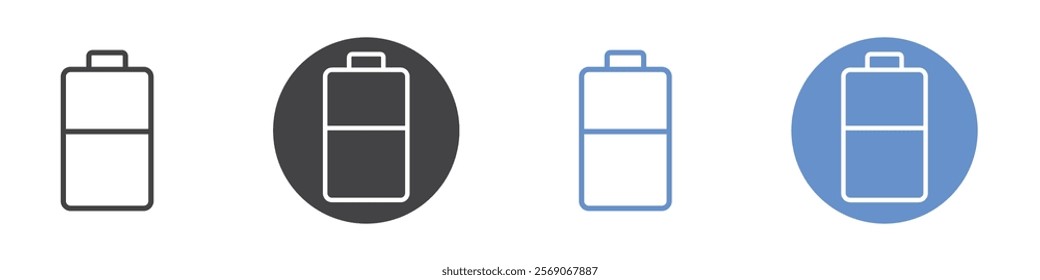 Medium battery icon vector symbol outline sign
