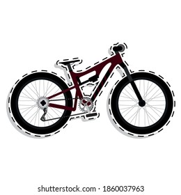 Icono medio de bicicleta con fondo blanco Pegatina - Vector