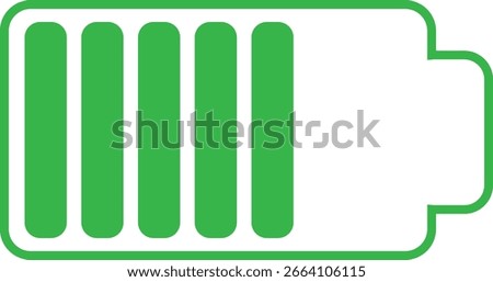 Medium charged battery with green color