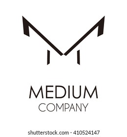 Medium dark geometric letter m abstract vector logo design template luxury elegant business icon triangle company identity symbol concept