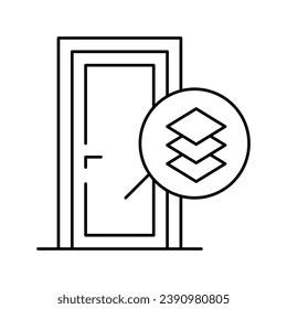 medium density fibreboard material door line icon vector. medium density fibreboard material door sign. isolated contour symbol black illustration