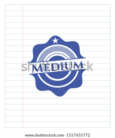 Medium drawn with pen. Blue ink. Vector Illustration. Detailed.