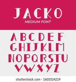 Medium Font set isolated on white. Uppercase. Vector Illustration. alphabet for your designs: logo, typeface, card, wedding invitation, photography