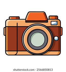 Medium Format Camera flat vector illustration white background 