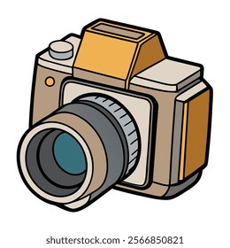 Medium Format Camera flat vector illustration white background 