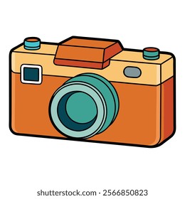 Medium Format Camera flat vector illustration white background 