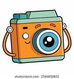 Medium Format Camera flat vector illustration white background 