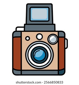 Medium Format Camera flat vector illustration white background 