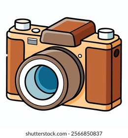 Medium Format Camera flat vector illustration white background 