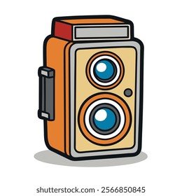 Medium Format Camera flat vector illustration white background 