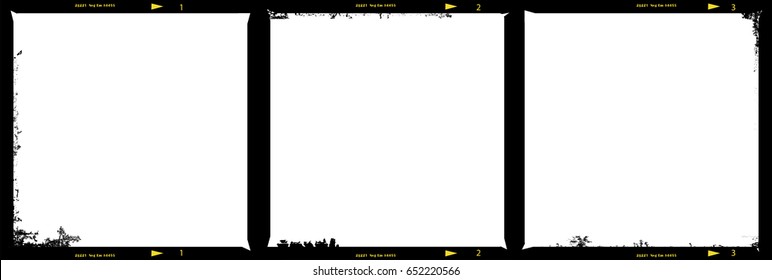 medium format film strip picture frames,with free copy space, grungy vector