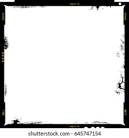 medium format negative picture frame,with free copy space, isolated on white background, 