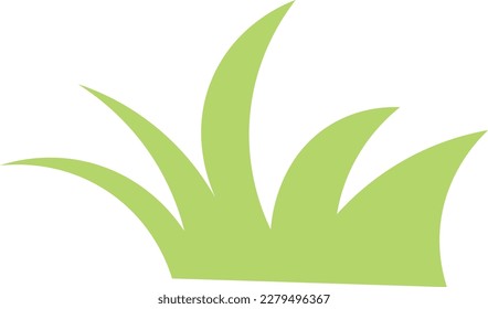 medium grass shape green color grass simple drawing of leaf bush