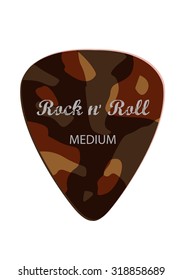 Medium Guitar Pick with Rock and Roll text. Editable Clip art.