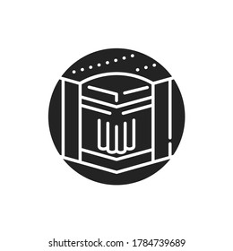 Icono de glifo negro con colchón duro medio. Altas propiedades ortopédicas y rigidez óptima. Pictograma para página web, aplicación móvil, promoción. elemento de diseño de interfaz gráfica de usuario (GUI) de UI UX.