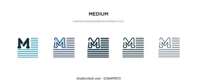 medium icon in different style vector illustration. two colored and black medium vector icons designed in filled, outline, line and stroke style can be used for web, mobile, ui