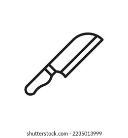 Medium Knife Outline Icon Vector Illustration