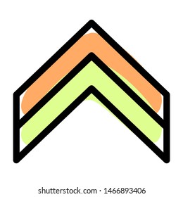 Medium level officer rank badge with double stripes