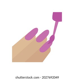 Medium light skin tone nail polish vector emoji purple