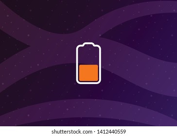 Medium Low Battery Charging Smartphone Almost Empty Vector Illustration