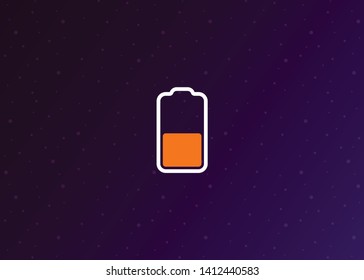 Medium Low Battery Charging Smartphone Almost Empty Vector Illustration