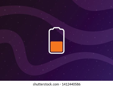Medium Low Battery Charging Smartphone Almost Empty Vector Illustration
