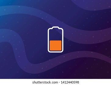 Medium Low Battery Charging Smartphone Almost Empty Vector Illustration