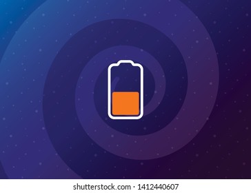 Medium Low Battery Charging Smartphone Almost Empty Vector Illustration