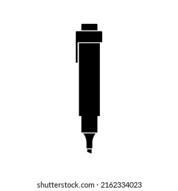 Vector de ilustración de color negro con lápiz de marcador medio aislado. Icono de la pluma de marcador. Icono del resaltador.