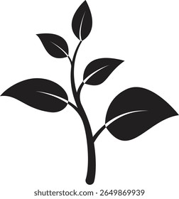 Medium plant icon showing leafy growth representing natural product growth or green farming progress with transparent background