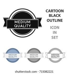 Medium quality icon in cartoon style isolated on white background. Label symbol stock vector illustration.