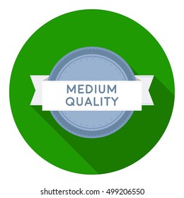 Medium quality icon in flat style isolated on white background. Label symbol stock vector illustration.