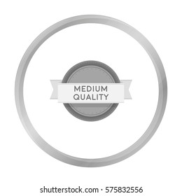 Medium quality icon in monochrome style isolated on white background. Label symbol stock vector illustration.