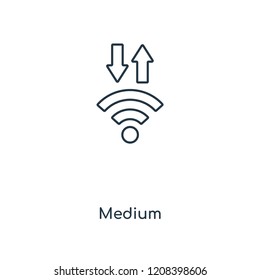 Medium signal concept line icon. Linear Medium signal concept outline symbol design. This simple element illustration can be used for web and mobile UI/UX.