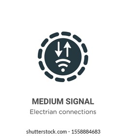 Medium signal vector icon on white background. Flat vector medium signal icon symbol sign from modern electrian connections collection for mobile concept and web apps design.