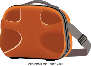medium size rigid suitcase with strap