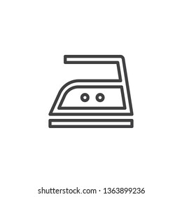 Medium temperature ironing line icon. linear style sign for mobile concept and web design. Iron laundry sign outline vector icon. Symbol, logo illustration. Pixel perfect vector graphics