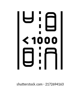 medium traffic road line icon vector. medium traffic road sign. isolated contour symbol black illustration