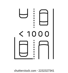 medium traffic road line icon vector. medium traffic road sign. isolated contour symbol black illustration