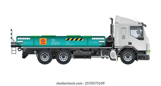 Medium Truck Trailer cargo without container box 3D vector illustration