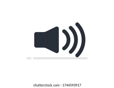 Mittelgroßer Glyph-Symbol-Vektor auf weißem Hintergrund. Flachvektor Medium Volume Symbol.