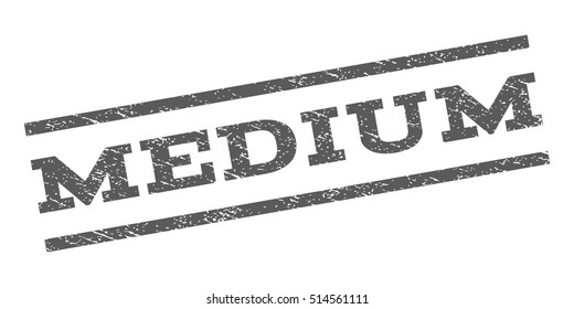 Medium watermark stamp. Text tag between parallel lines with grunge design style. Rubber seal stamp with dirty texture. Vector grey color ink imprint on a white background.