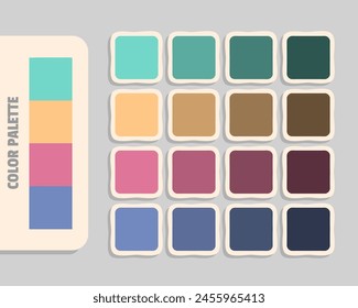 mediumaquamarine khaki palevioletred lightslategray color palette, colour matching, rgb colors, harmonious colours catalog sample, design and edit idea